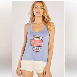 WILDFOX X COCA-COLA BLUE TANK TOP S